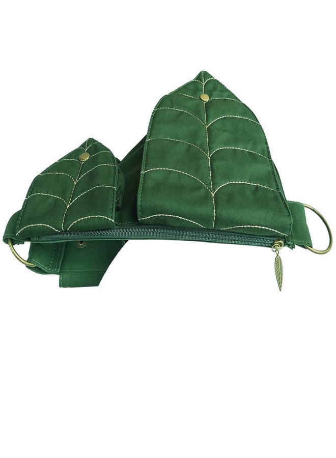 INNTURT Renaissance Bag Festival Waist Pack for Women - Adjustable Thigh Ren Faire Belt | Lightweight Polyester Leg Pouch | Perfect Accessories for Festival Adventures, Cosplay & Prop (Green) - Image 3